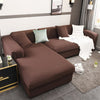 Broadway Brown Sectional L-Shaped Couch Cover - shopcouchcovers.com