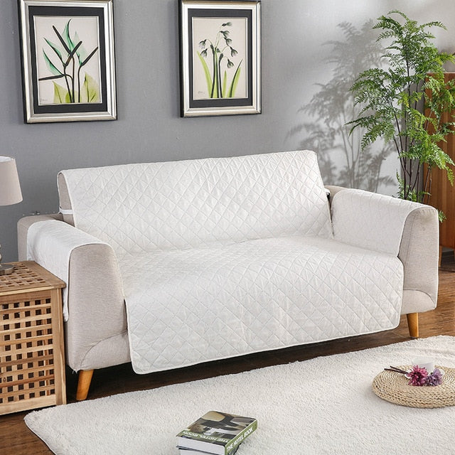 White Quilted Waterproof Furniture Cover