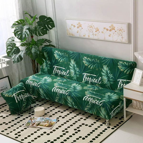 Tropical Green Floral Futon Cover Slipcover - shopcouchcovers.com